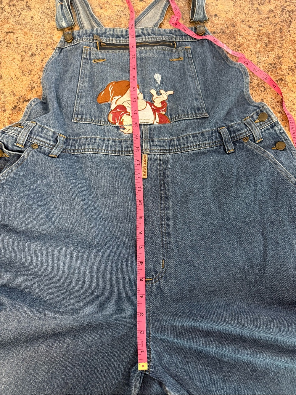 Rare Vintage Disney Catalog Grumpy Dwarf Denim Overalls Size 2XL 90s Nostalgia - Picture 8 of 10
